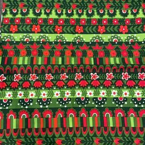 Vintage 70s Vera Neumann Tablecloth Handmade Psychedelic Floral Green 50"X51"